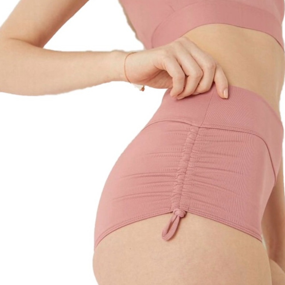 Victoria’s Secret Pink Sport Gym‎ to Swim Shortie Ruched Logo Shorts Sz L NWT